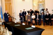 Podpisanie umowy dotyczącej realizacji dokumentacji projektowej nowego odcinka obwodnicy Jabłonny, 19.01.2022 r., foto nr 4, 