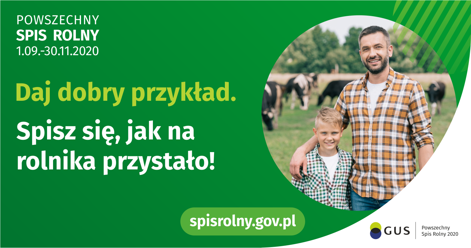 Powszechny Spis Rolny 1.09-30.11.2020. Daj dobry przykład. Spisz się, jak na rolnika przystało!