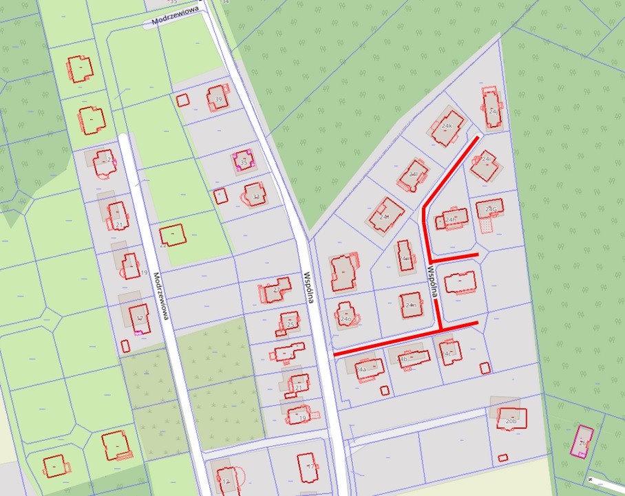 mapka ul. Wspólnej w Dąbrowie Chotomowskiej