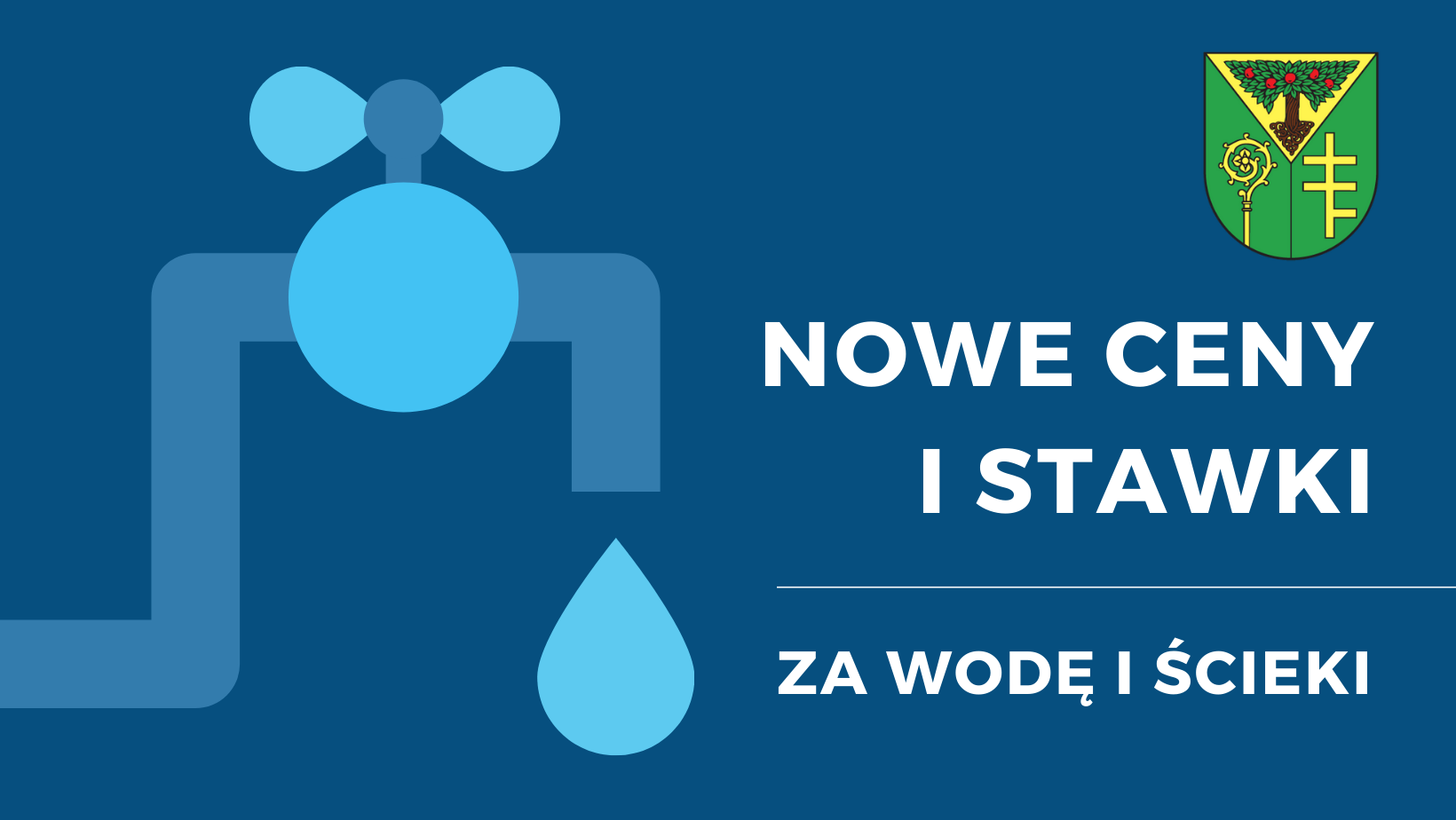 infografika grafika z tekstem: nowe ceny i stawki za wodę i ścieki