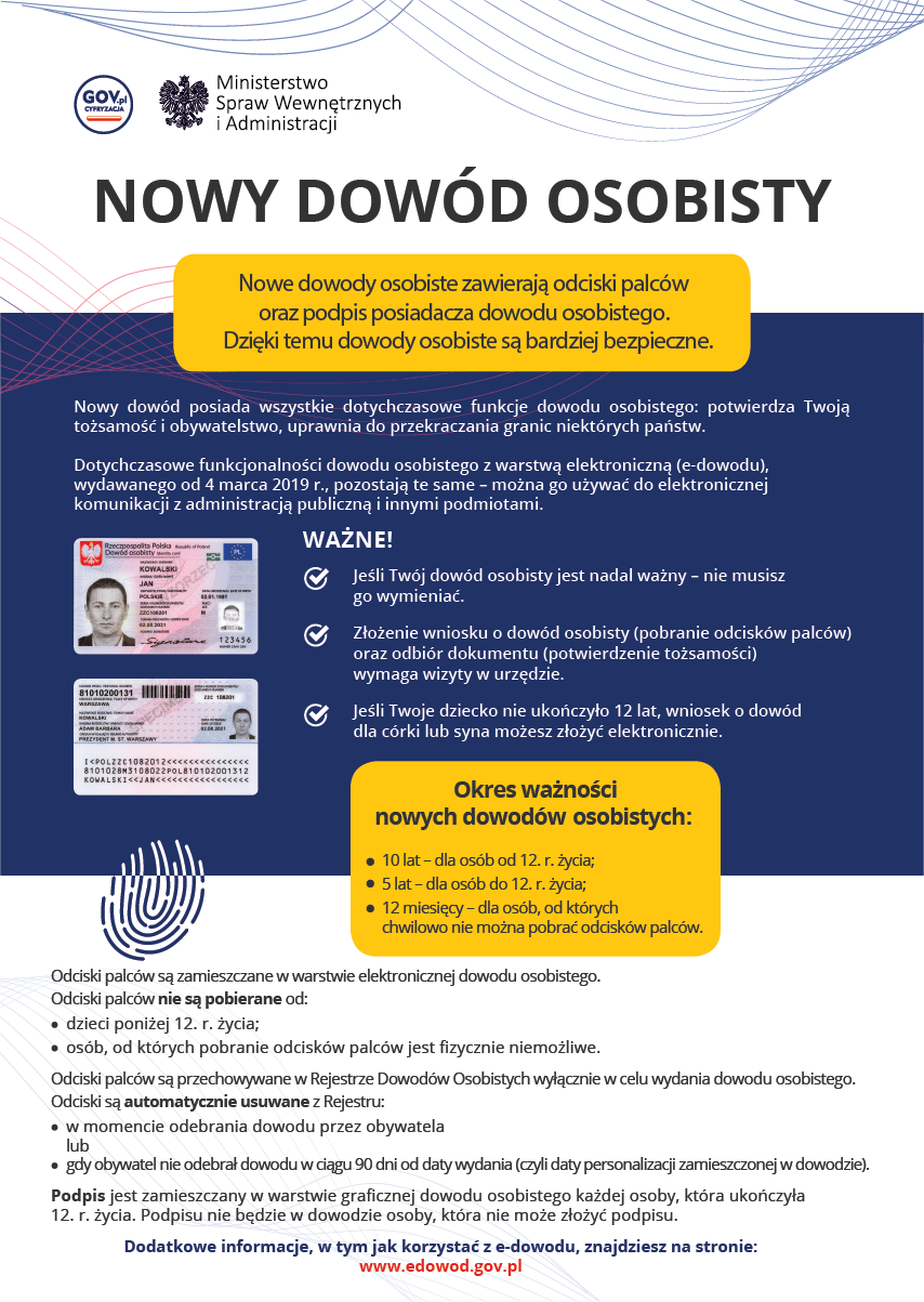 Plakat informacyjny Nowy dowód osobisty Plakat informacyjny Nowy dowód osobisty