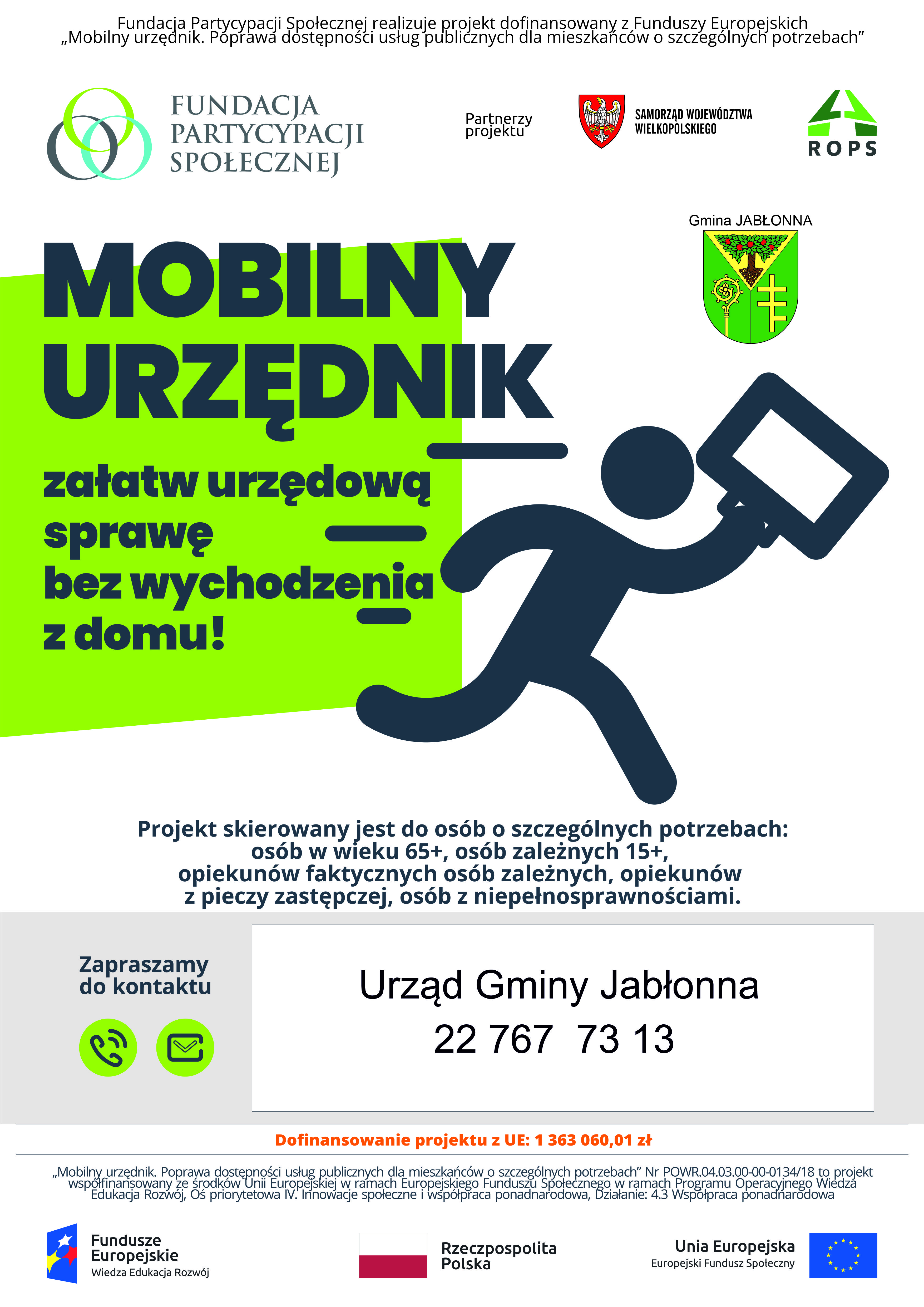 mobilny urzednik w UG Jabłonna, tel. 22 767 73 13