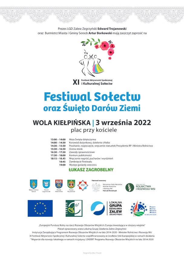 Plakat informacyjny Festiwal Sołectw - Święto Darów Ziemi