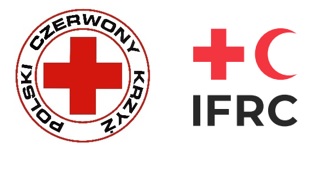 Logo Polskiego Czerwonego Krzyża i IFRC
