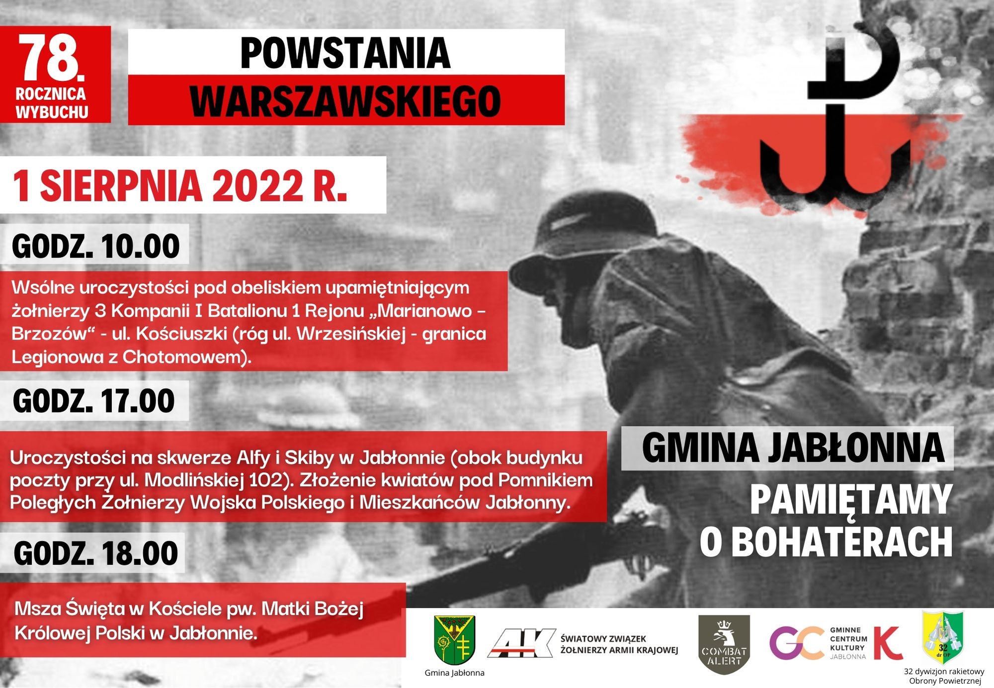Plakat 78.rocznica powstania warszawskiego Plakat 78.rocznica powstania warszawskiego