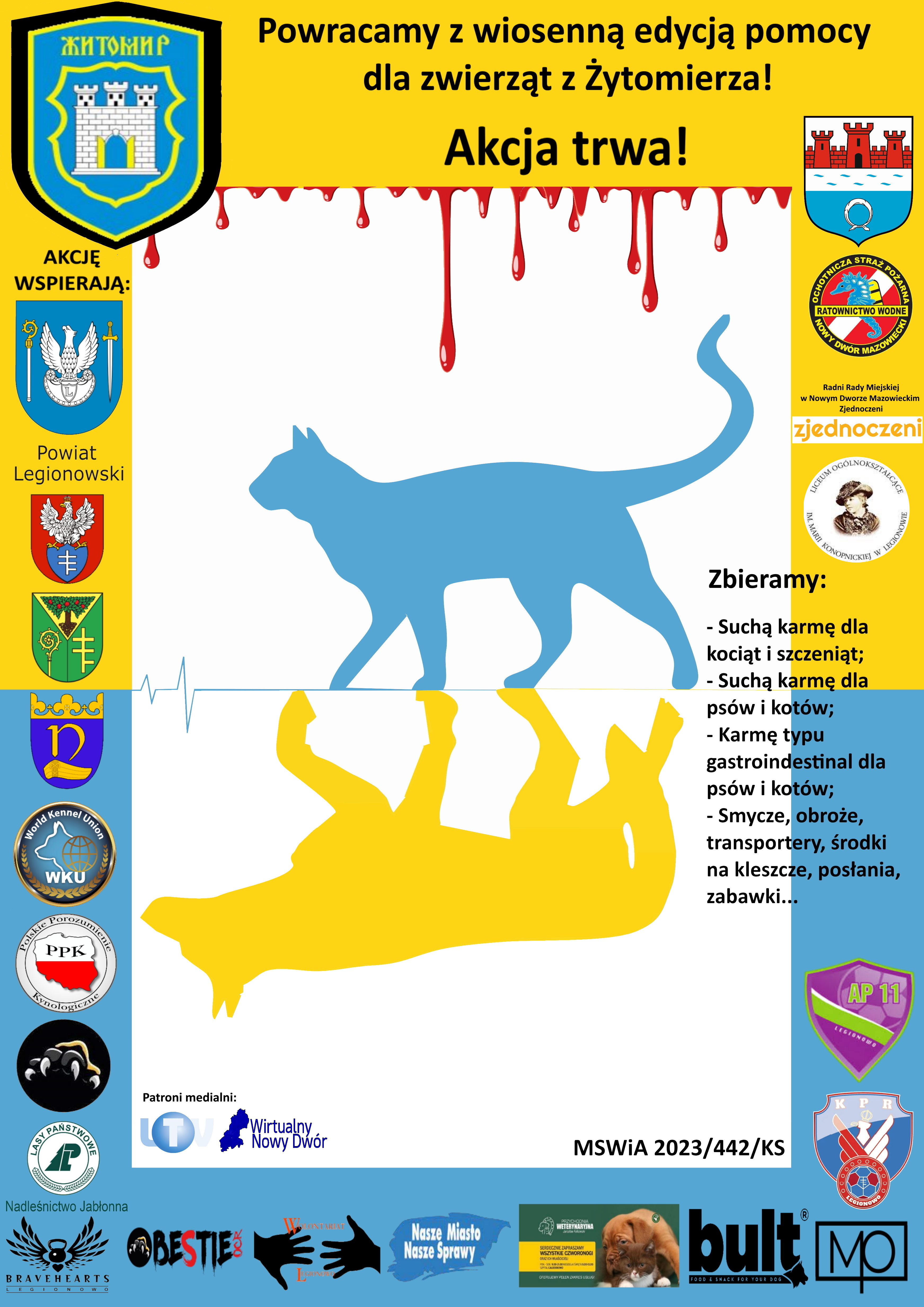 Plakat informujący o pomocy dla zwierząt z Żytomierza Plakat informujący o pomocy dla zwierząt z Żytomierza