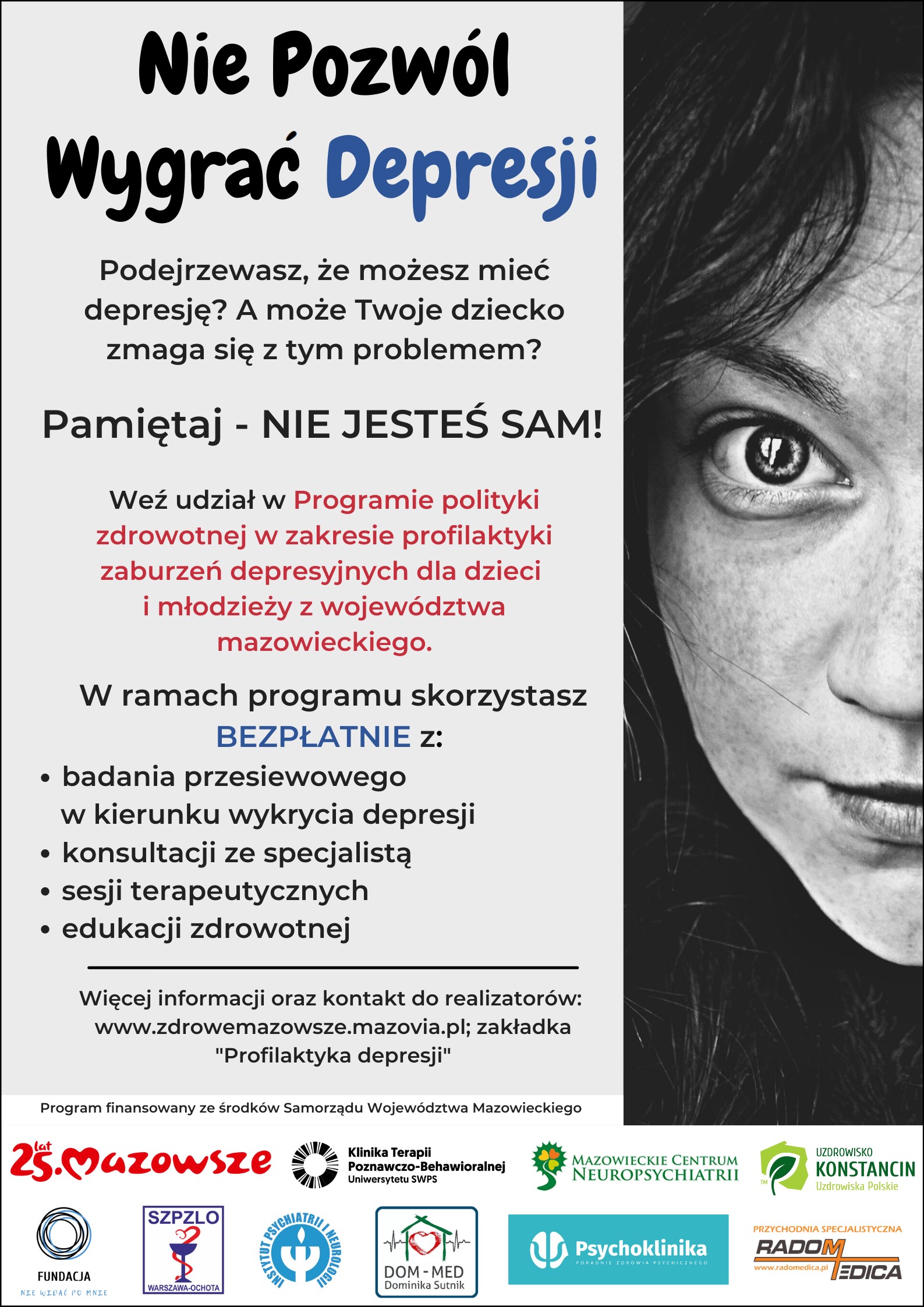 Plakat programu Nie Pozwól Wygrać Depresji